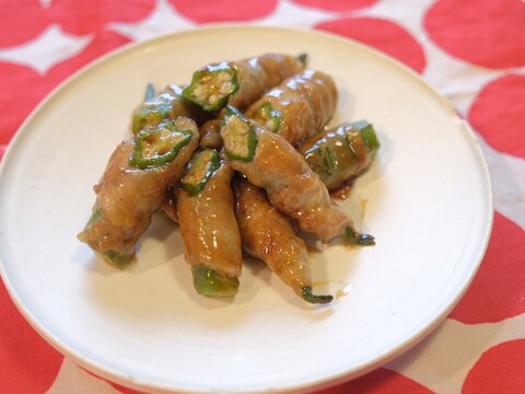 オクラの肉巻き♡甘辛照り焼き